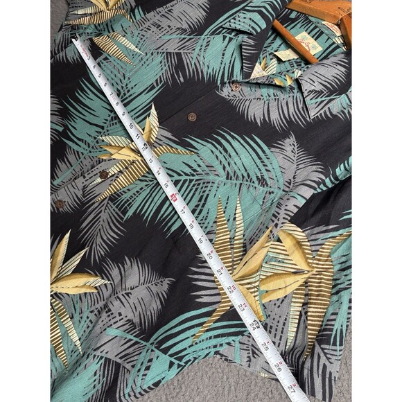 Reyn Spooner Shirt Mens L Regency Silk Jacquard Loop Collar Hawaiian Palm - Picture 11 of 12